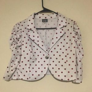 Red and white polka dot cropped vest